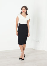 Asymmetric Dress in Cream/Black, Manuela Arcari
