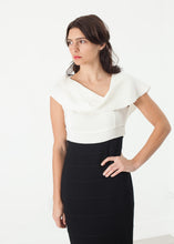Asymmetric Dress in Cream/Black, Manuela Arcari