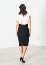 Asymmetric Dress in Cream/Black, Manuela Arcari