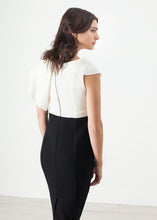 Asymmetric Dress in Cream/Black, Manuela Arcari